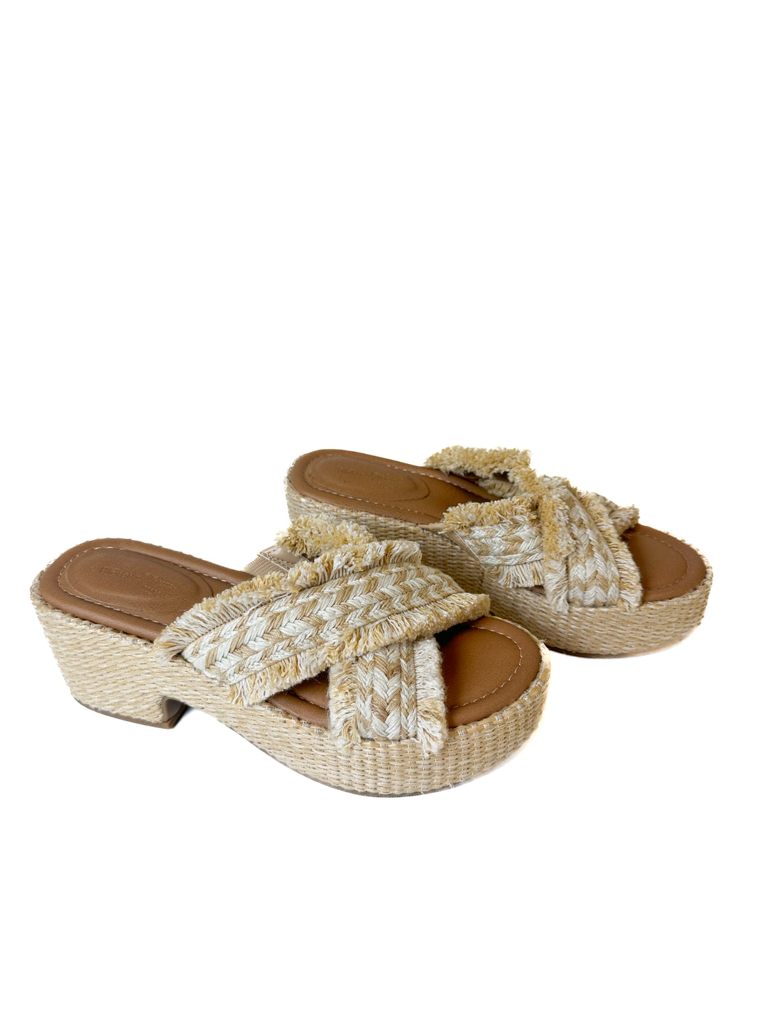 Universal Thread Raffia Platform Sandals NWOT (7)