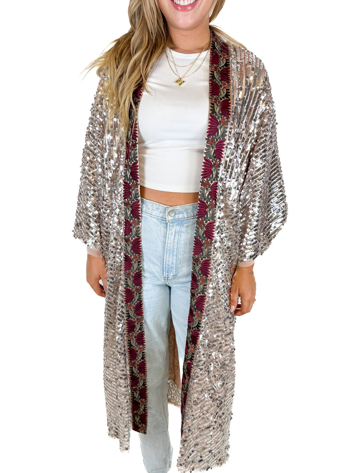 Free People Sequin Light is Coming Duster (S)