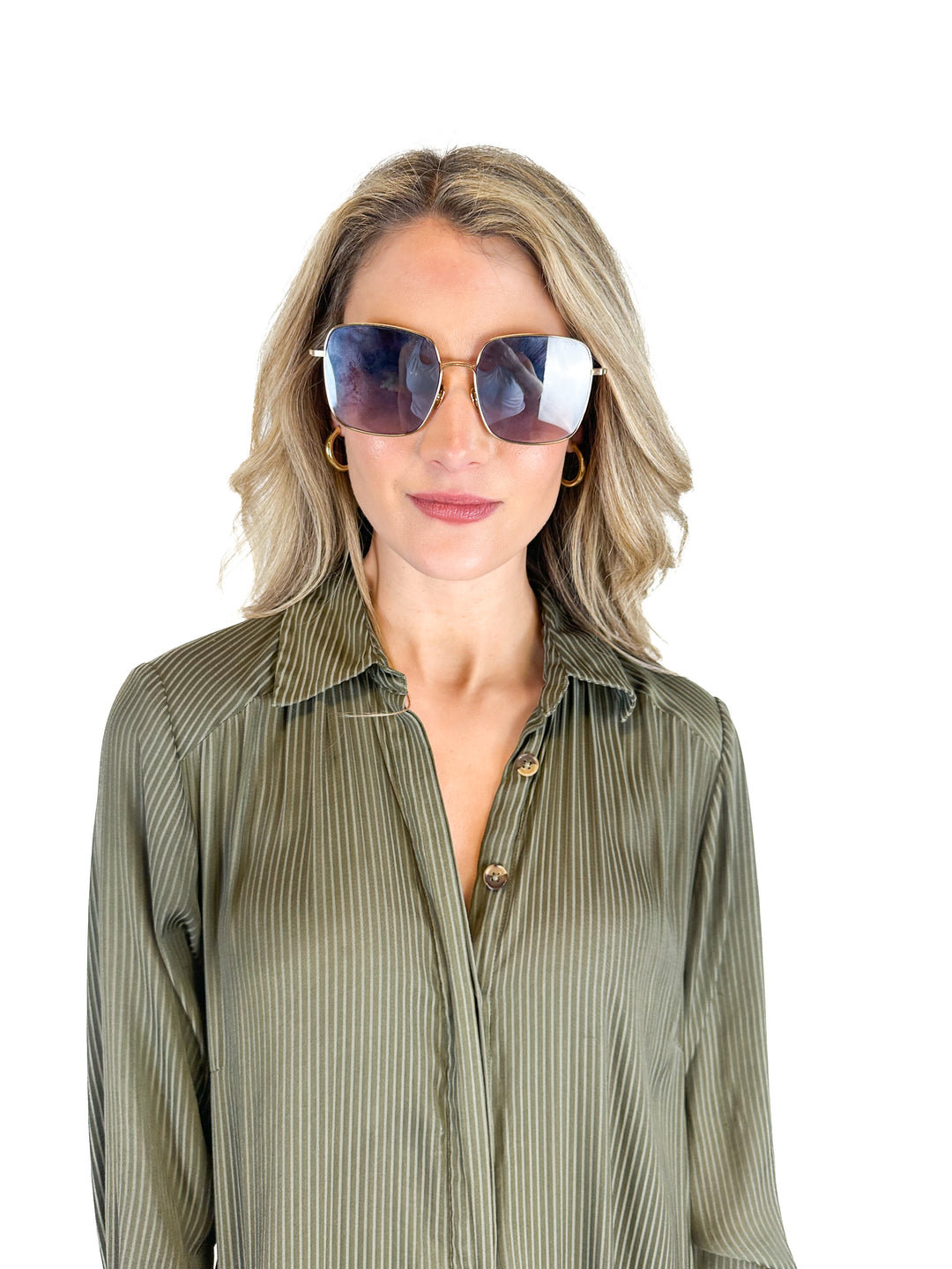 Gold Square Sunglasses