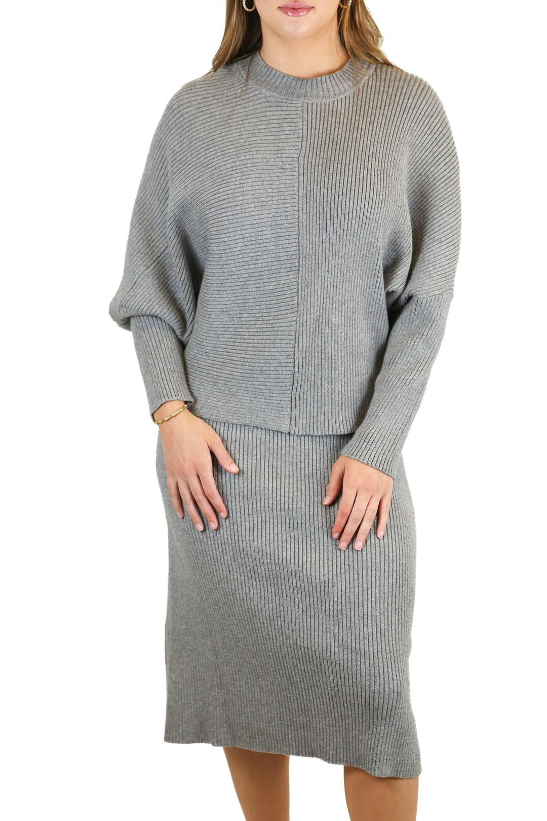 Whiteroom & Cactus Gray Sweater & Skirt Set (S)