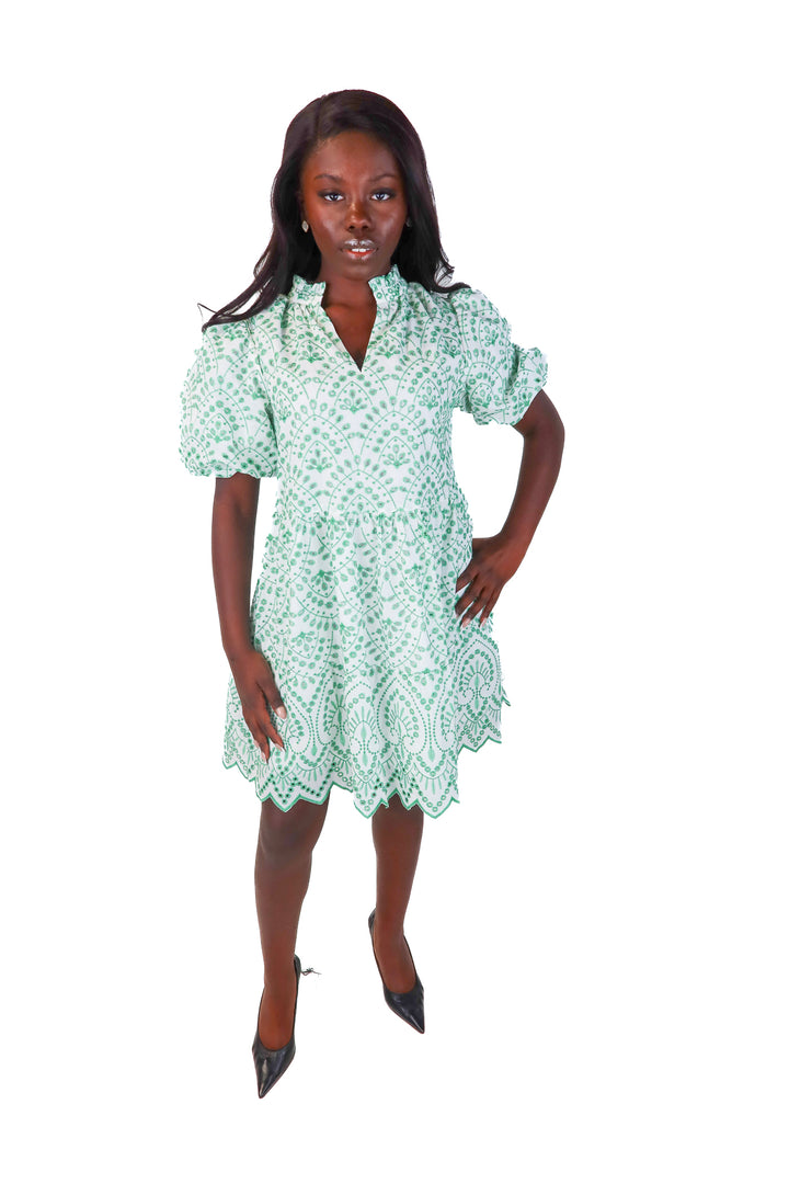 Avara green/white dress NWT (xs; retails for $98)