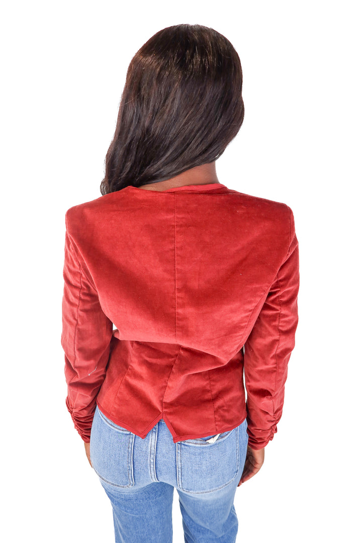 Free people rust velvet jacket (s; retail $168)