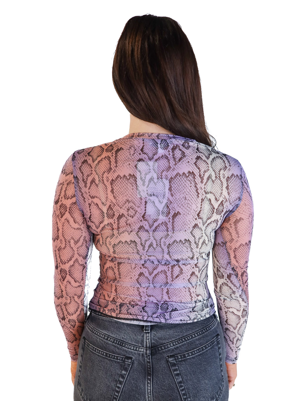 AFRM ombré sheer snakeskin top NWT (s)