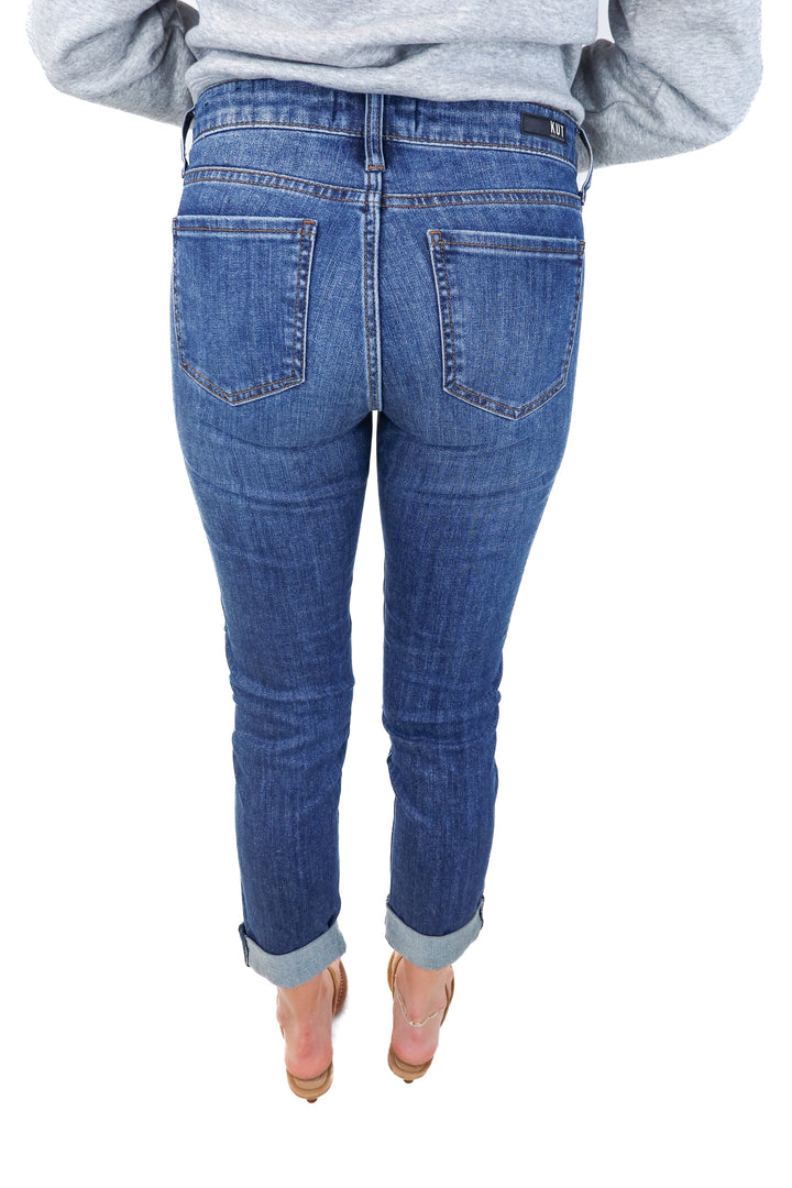 Kut from the kloth medium wash cuffed jeans NWT (2; retail $109)