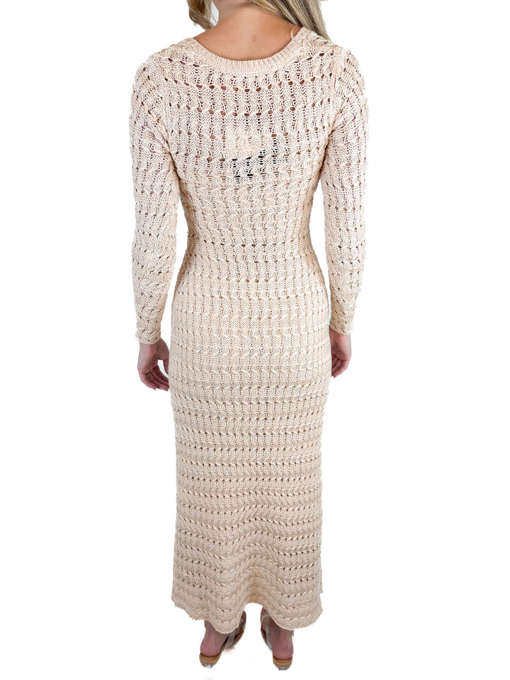 AFRM Light Pink Crochet Maxi Dress NWT (XS)
