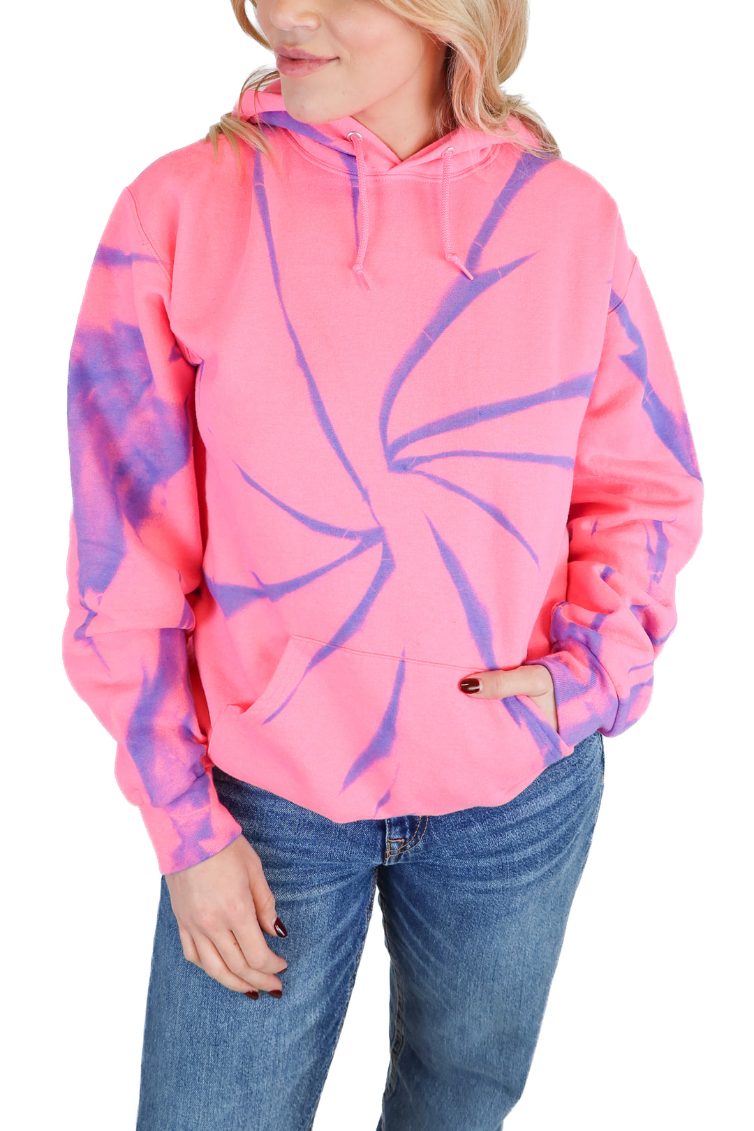myrrhe pink/purple tie dye hoodie (m; retail $185)