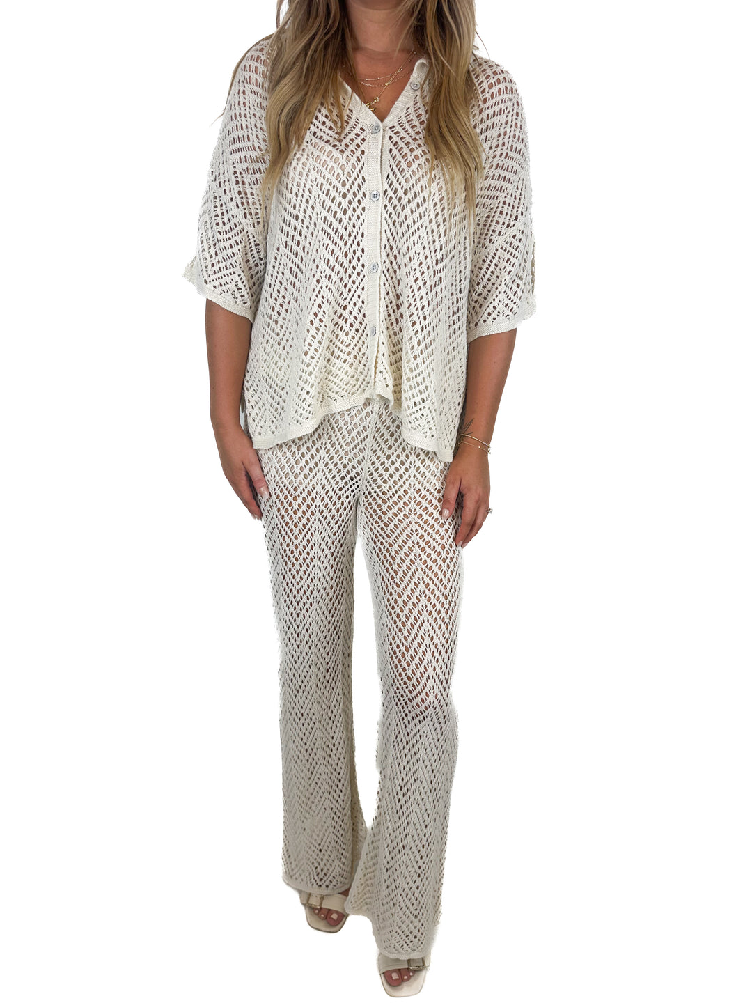 Wild Fable Pointelle Off-White Set (L)