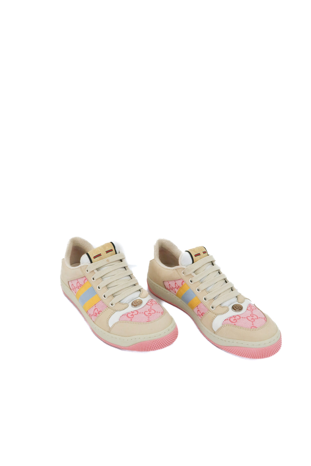 gucci monogram pink sneaker (39/ US8.5-9; retails $1,160)