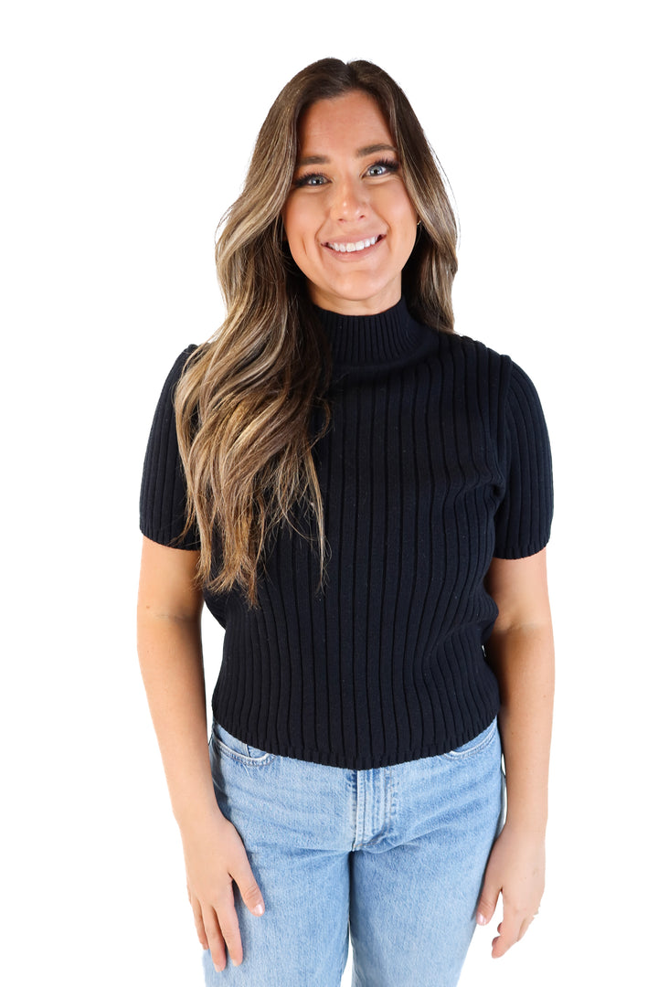 J.crew black short sleeve sweater NWT (L)