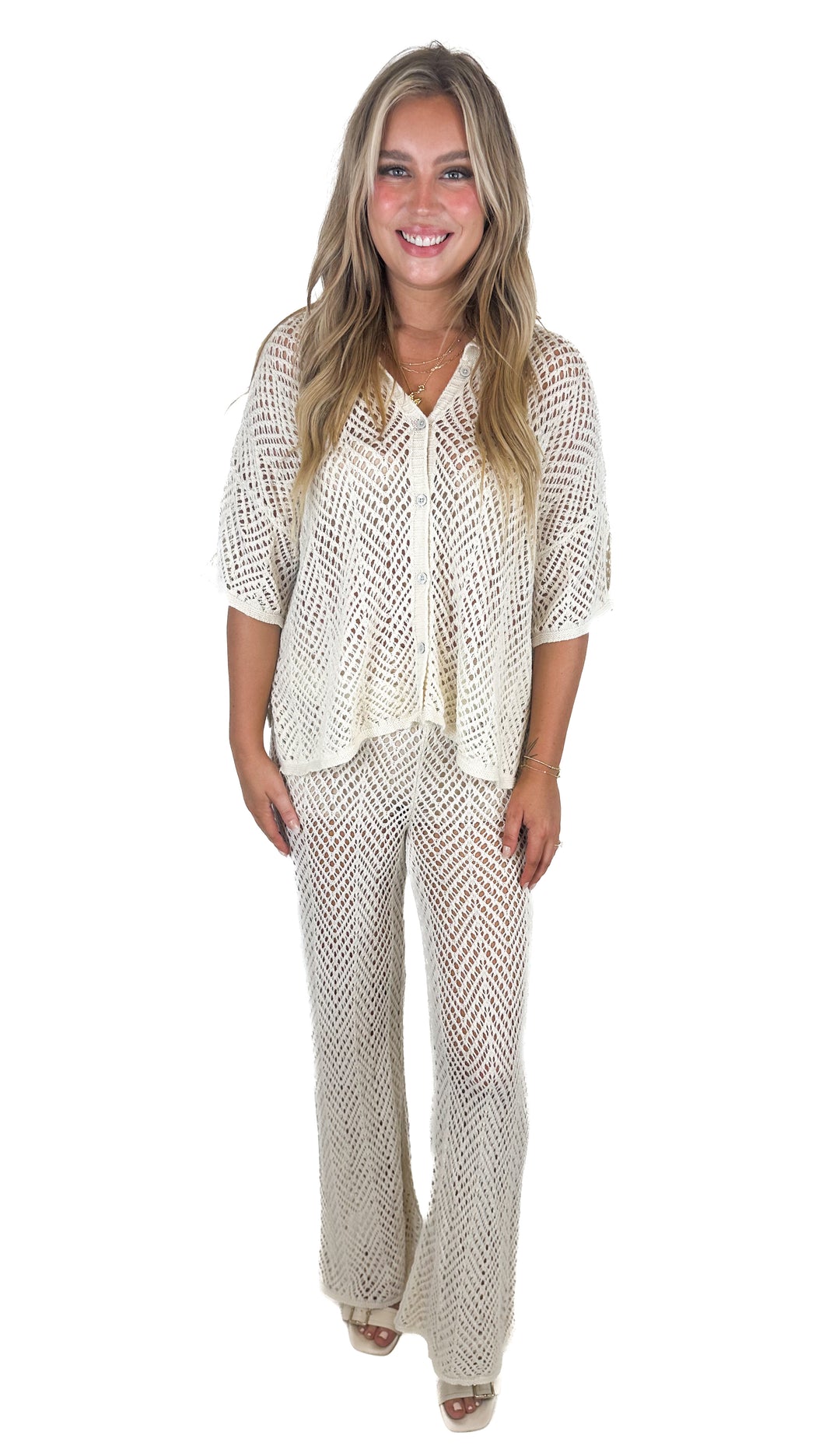 Wild Fable Pointelle Off-White Set (L)