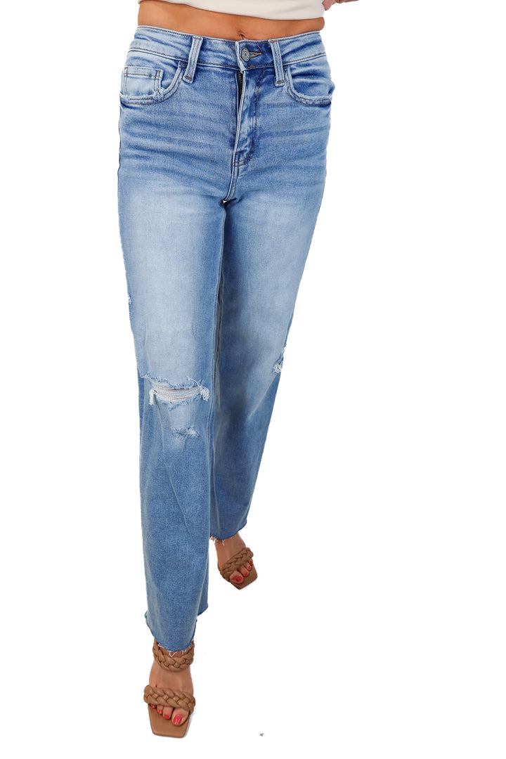 vervet light wash distressed jeans (24; retail $78)