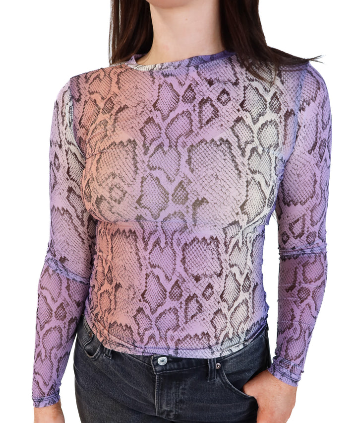 AFRM ombré sheer snakeskin top NWT (s)