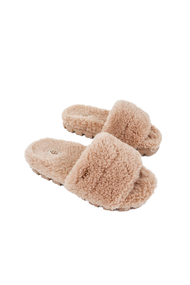 ugg brown slide on shoes (7; retail $140)