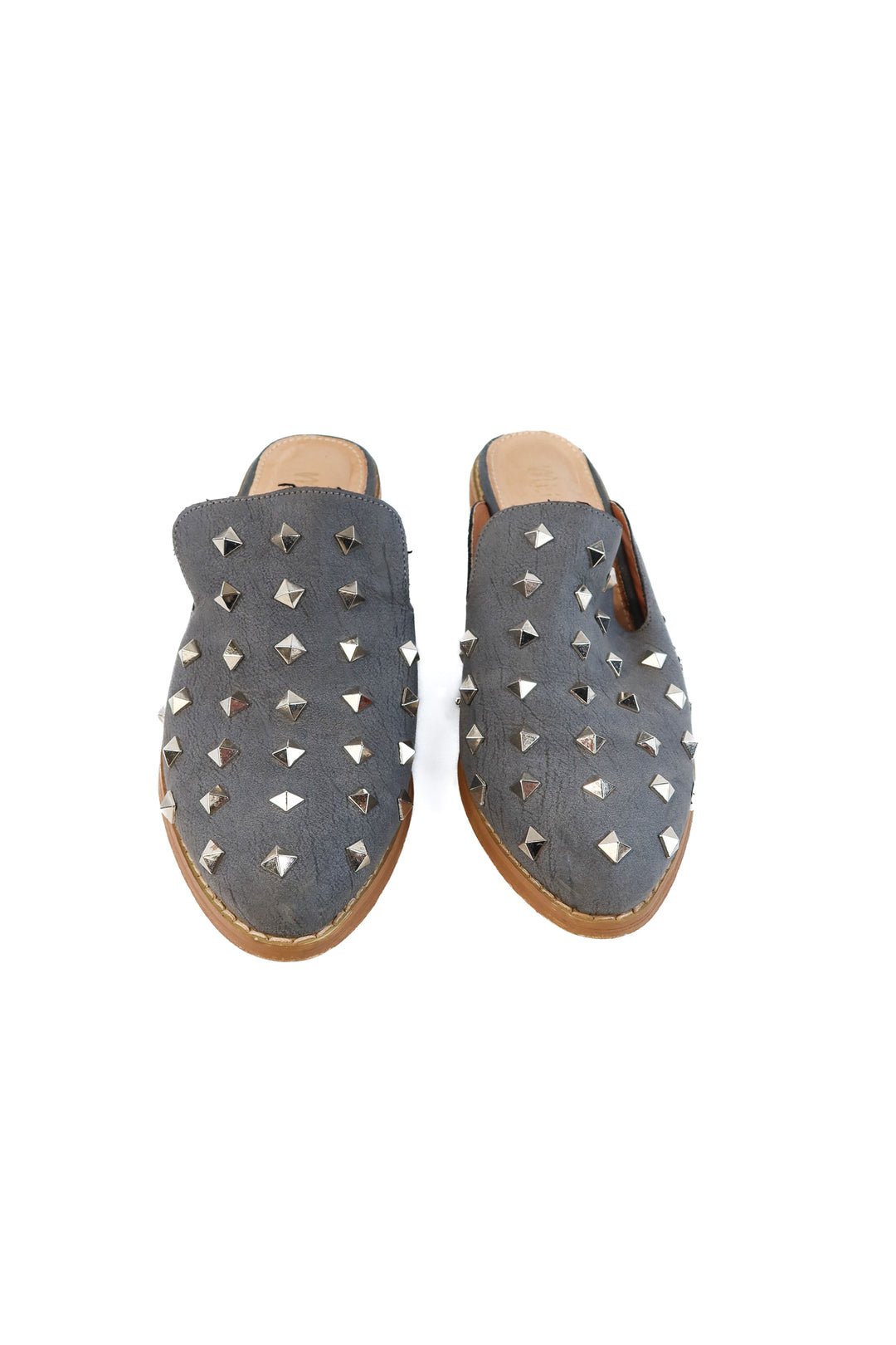 Mi.im grey studded mules (8; retails for $75)