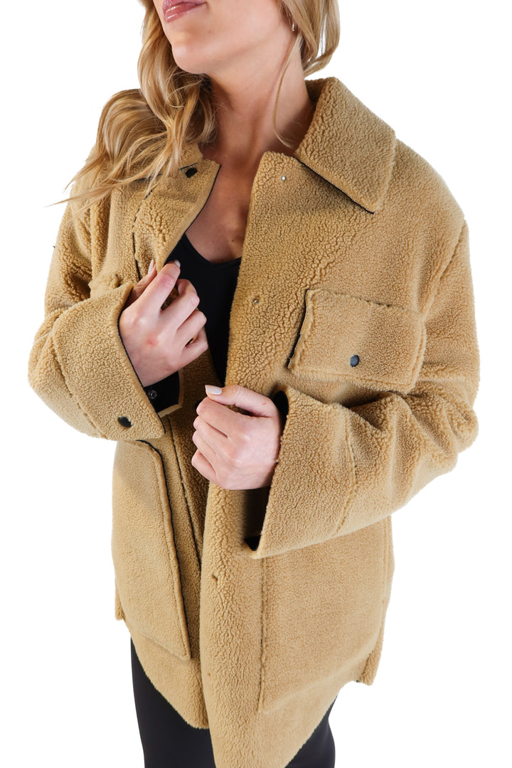 Zara Teddy and Vegan Leather Coat (S)