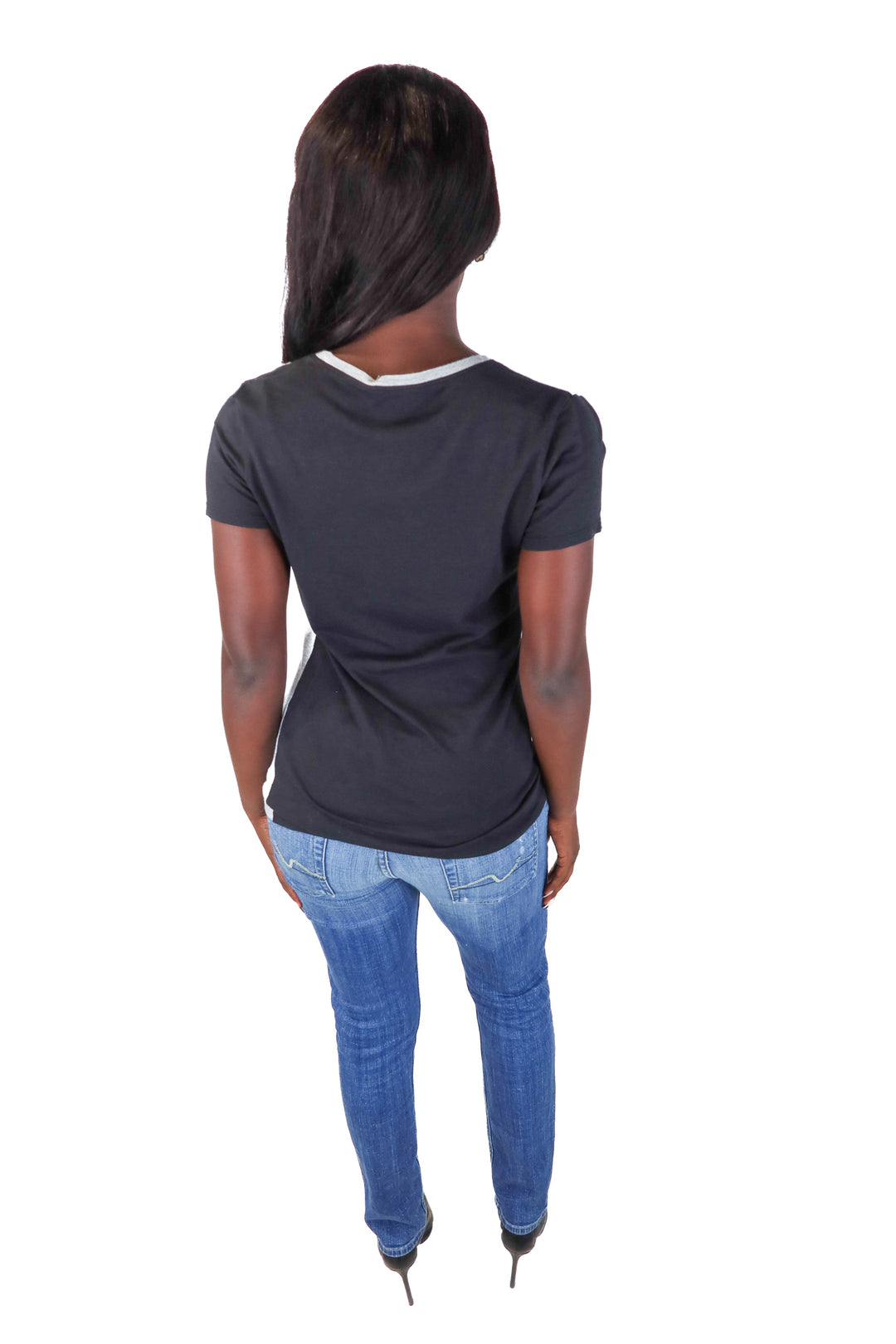 Vince Grey/Black Colorblock Tee (S)