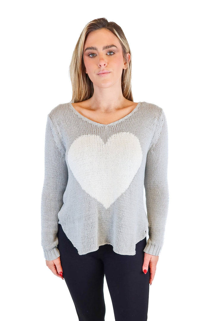 wooden ships grey heart sweater (s; retail $139)*