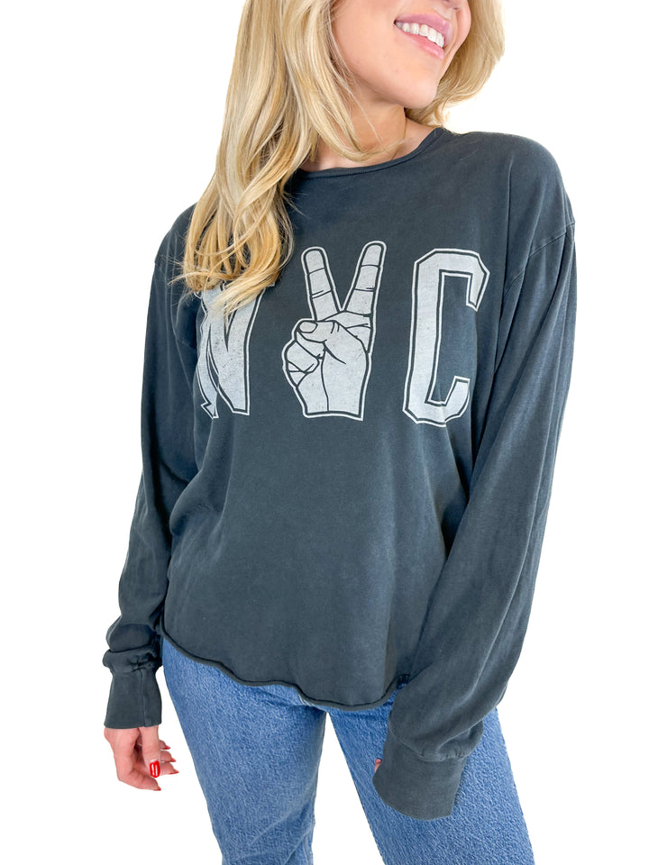 Retro Brand Los Angeles Vintage Long Sleeve NYC T-Shirt (S)*