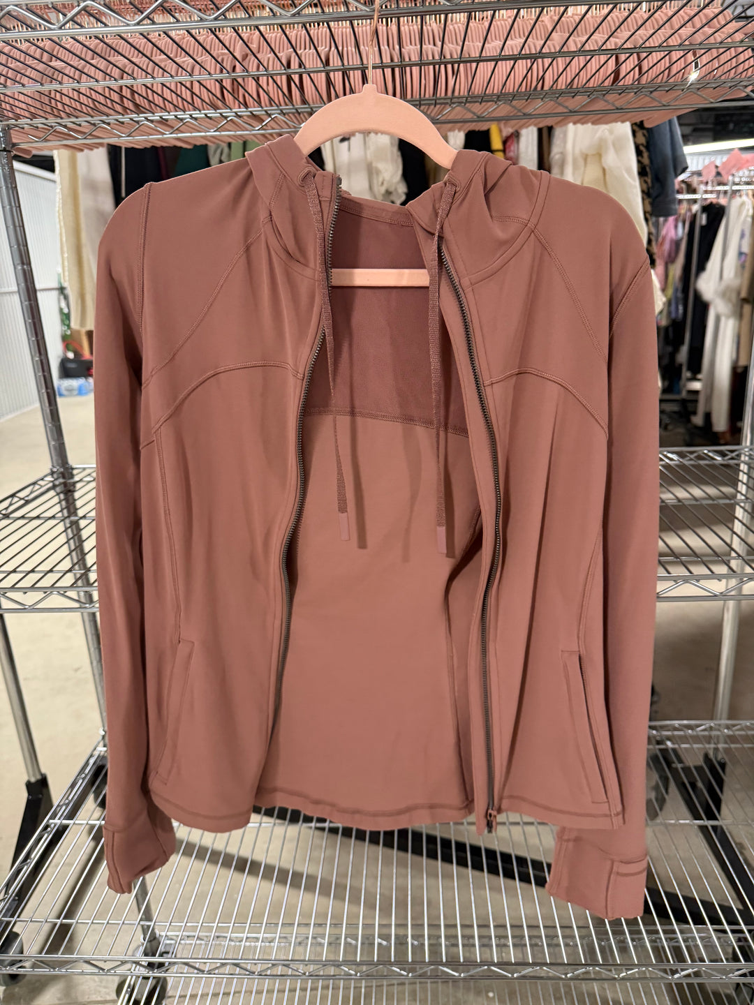 SOLD: Lululemon rose Define hooded jacket (size 8; retail $128)