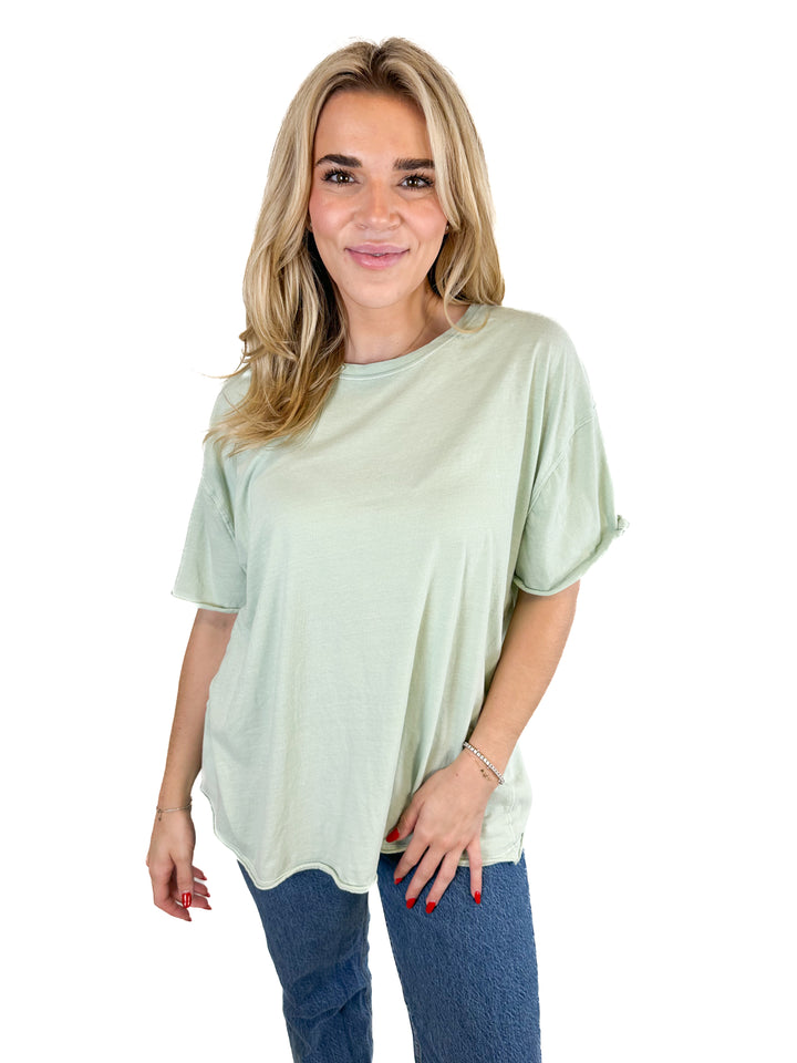 Free People Green Oversized T-Shirt (S)