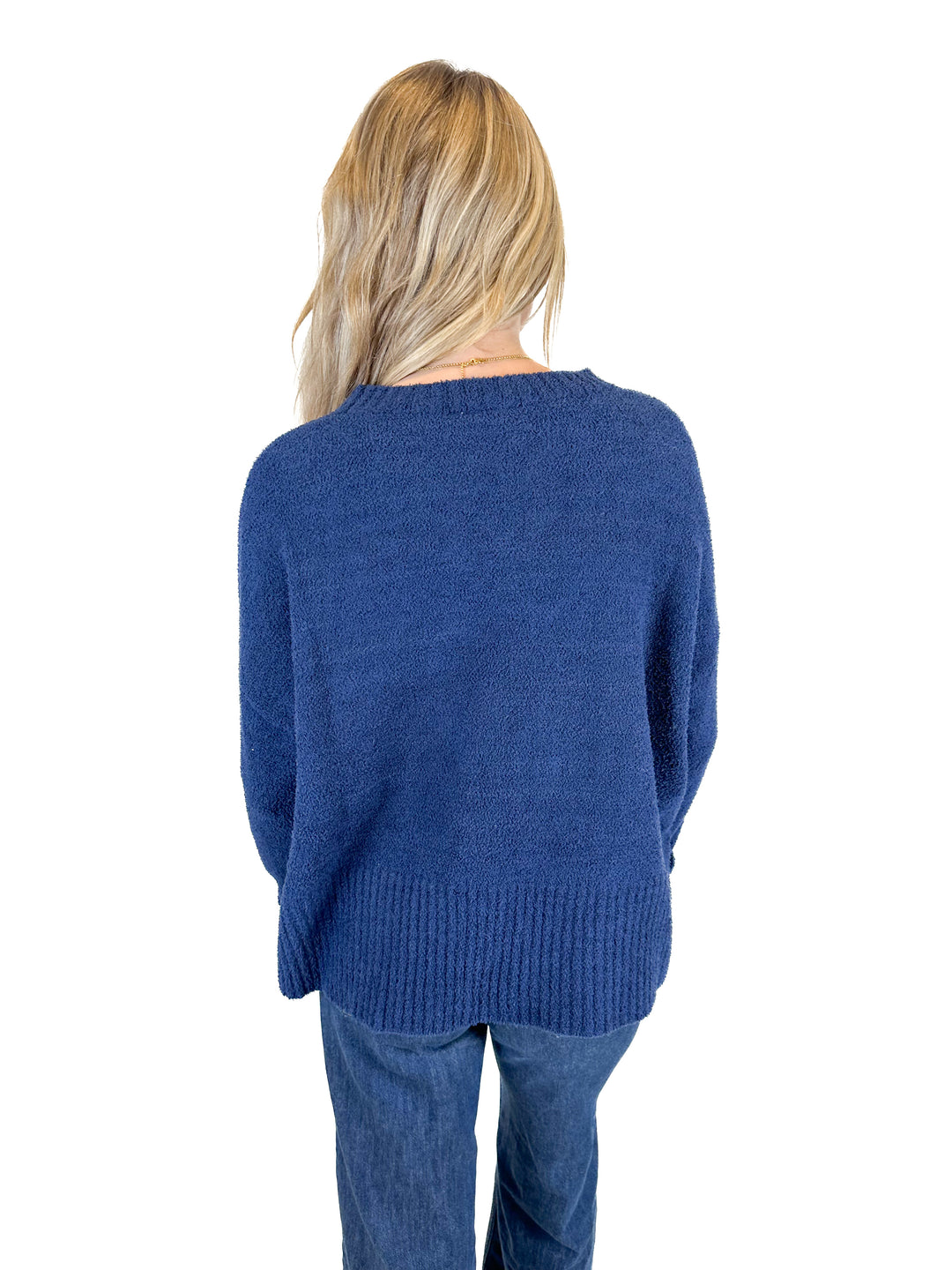 Navy Super Soft Crewneck Sweater (S)