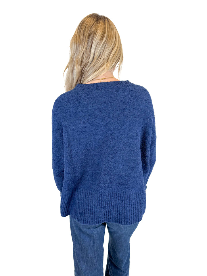 Navy Super Soft Crewneck Sweater (S)
