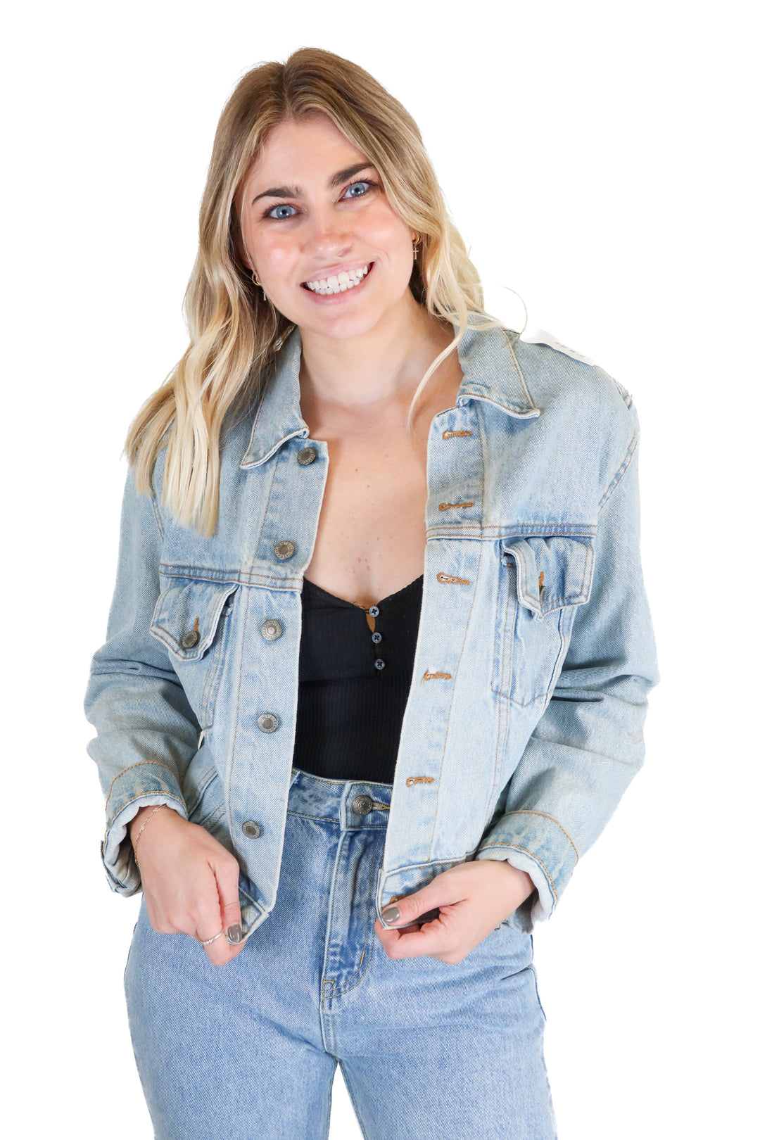 John Galt light wash denim jacket (S)