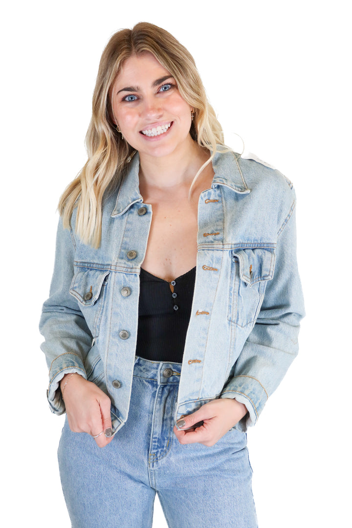 John Galt light wash denim jacket (S)