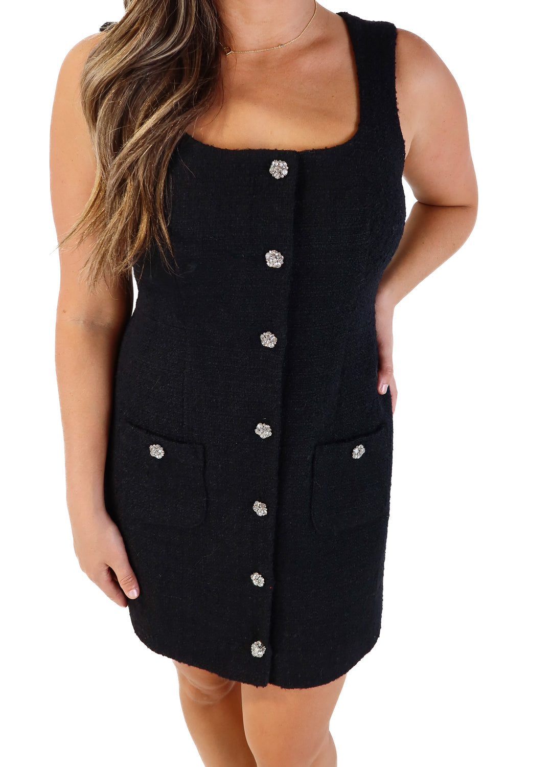 J.crew black tweed diamond button up dress NWT (8; retail $138)