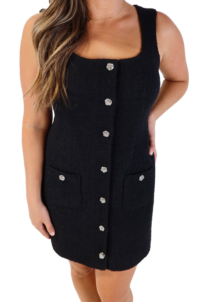 J.crew black tweed diamond button up dress NWT (8; retail $138)
