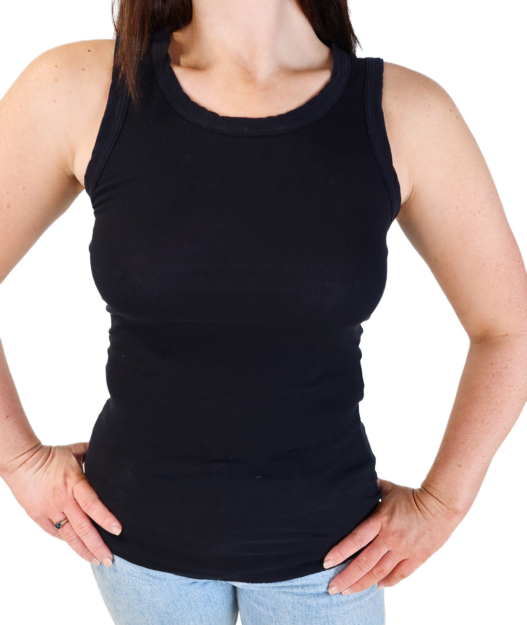 James perse black sleeveless top (1; retail $95)