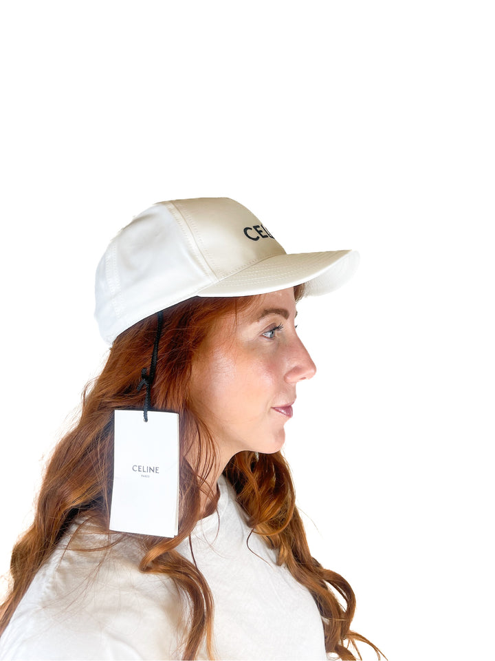 Celine White Baseball Hat NWT (O/S)