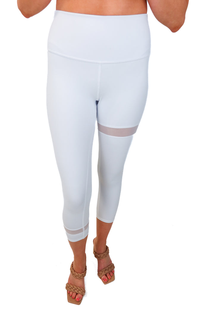 Alo White Mesh Panel Leggings (S)