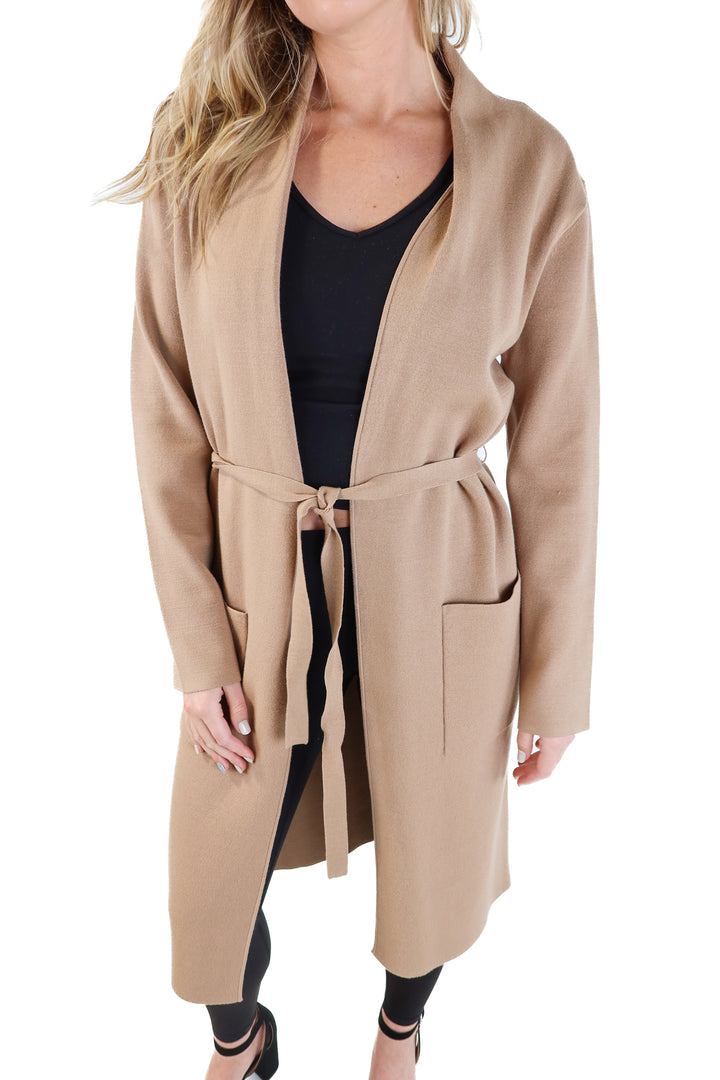 SOLD: Babaton camel long cardigan NWT (M; retails for $148)