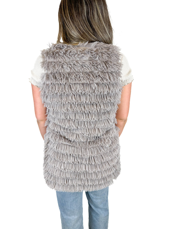 Pink Lily Shag Vest (S)
