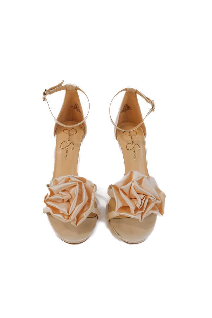 Jessica Simpson cream rose heels (9; retails for $59.98)