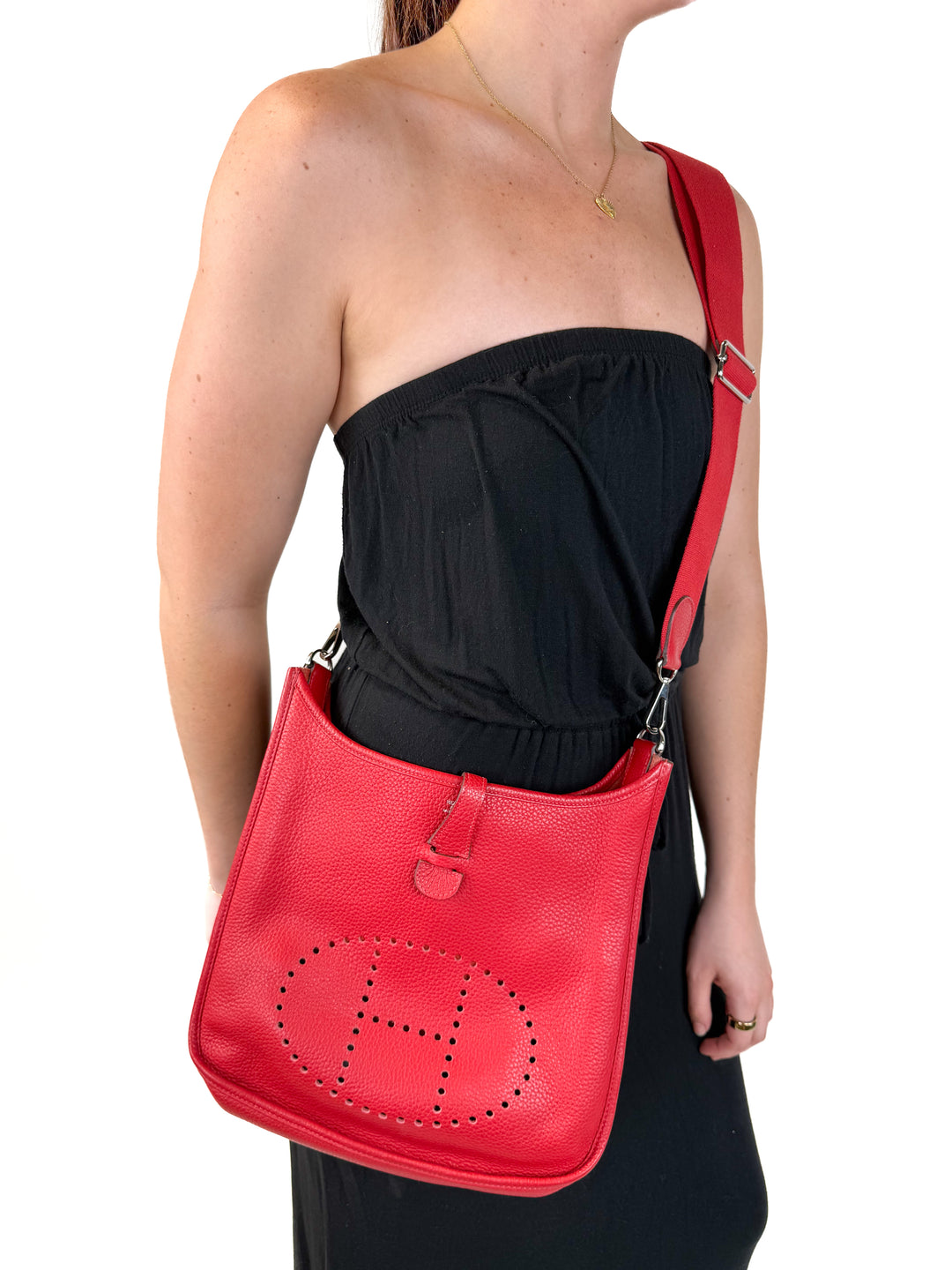 Hermes Clemence Evelyne in Rouge Casaque NWOT (retail $4,450)
