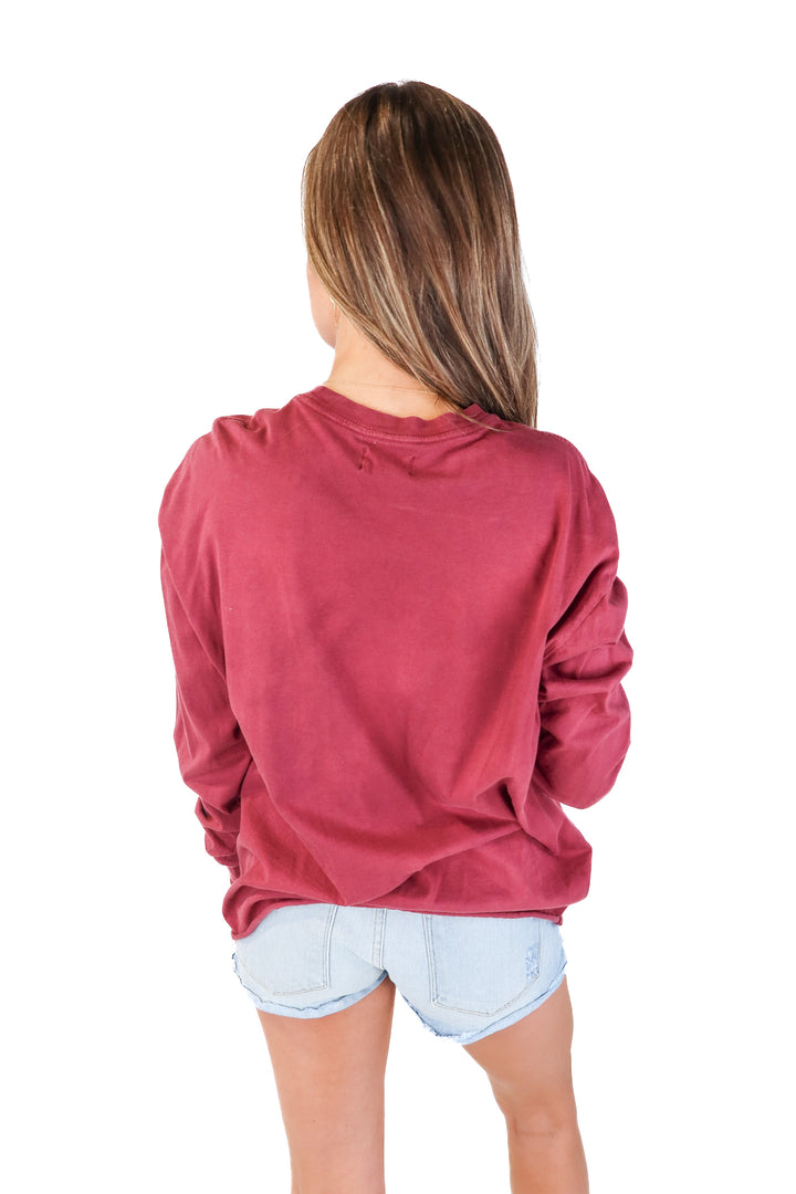 Tribe Kelley Burgundy Long Sleeve Tee (M)
