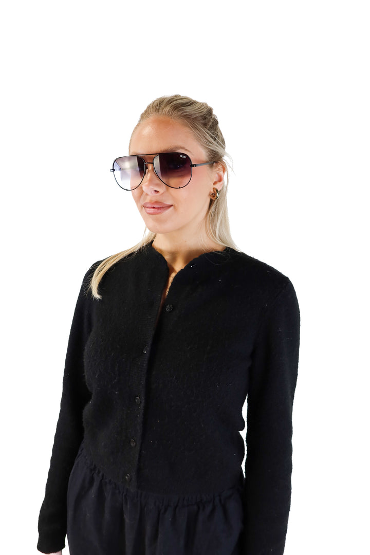 Quay black ombré aviator sunglasses (retail $70)