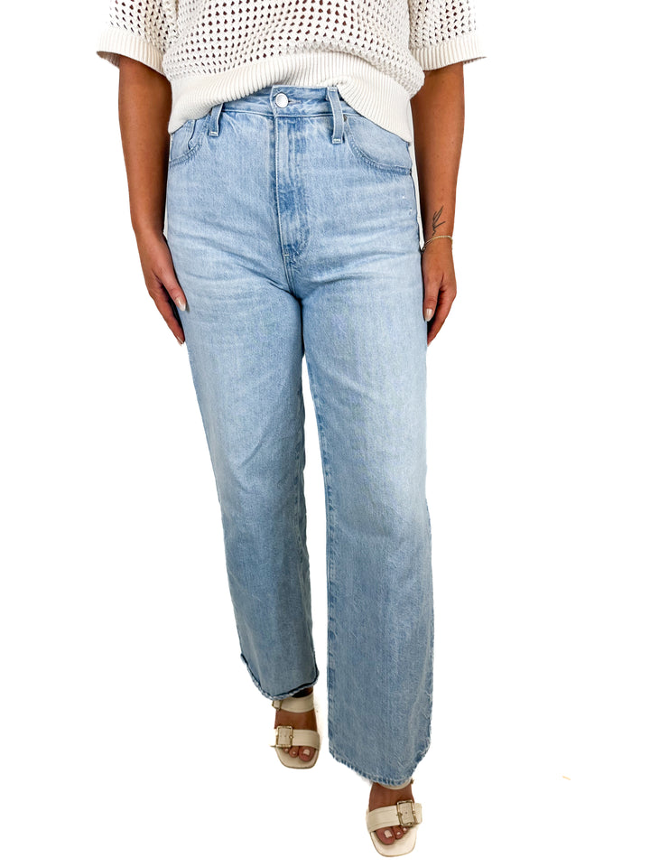 AG High-Rise Wide Leg Light Blue Wash Jeans (30)