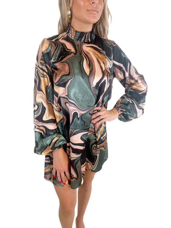 Show Me Your Mumu marble Print Dress (S)