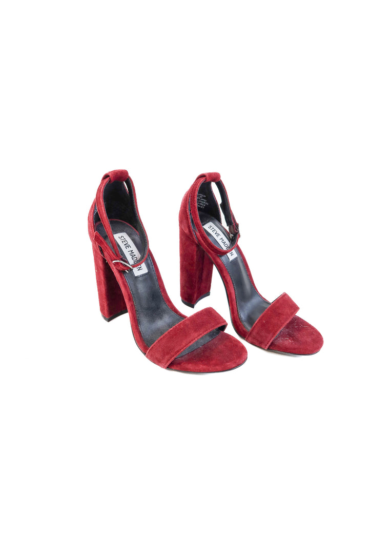 Steve Madden dark purple velvet heels (5.5)