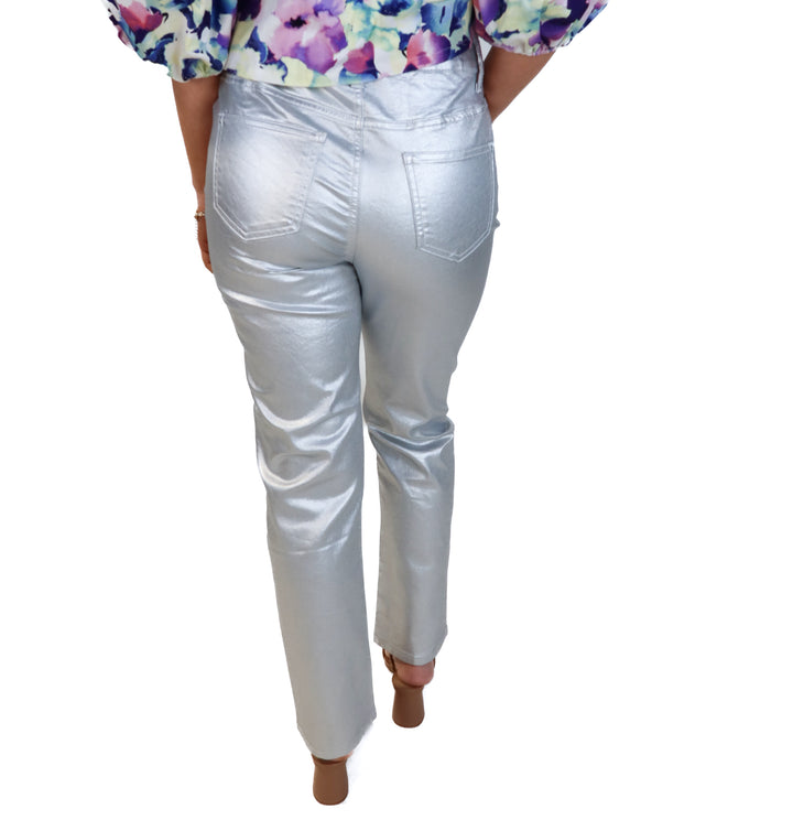 Superdown metallic straight leg pants NWT (26; retail $78)