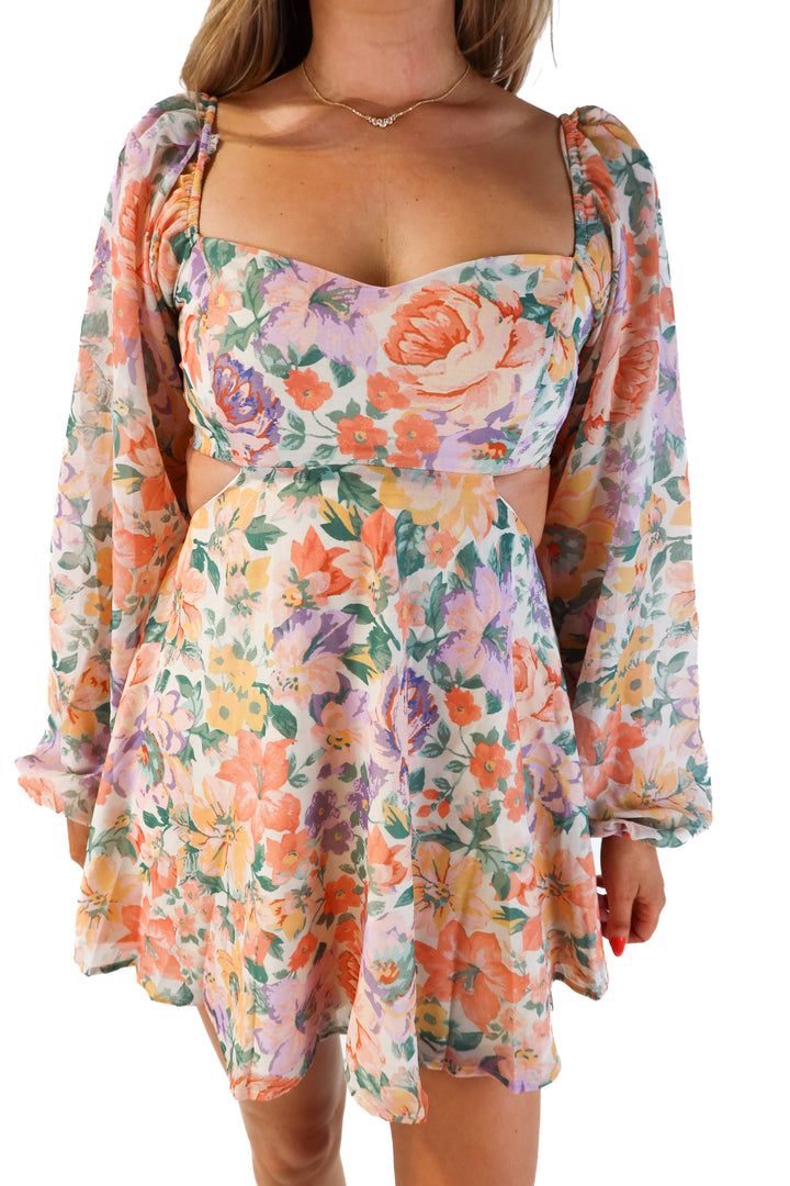 Showpo floral backless mini dress NWT (6; retails for $70)