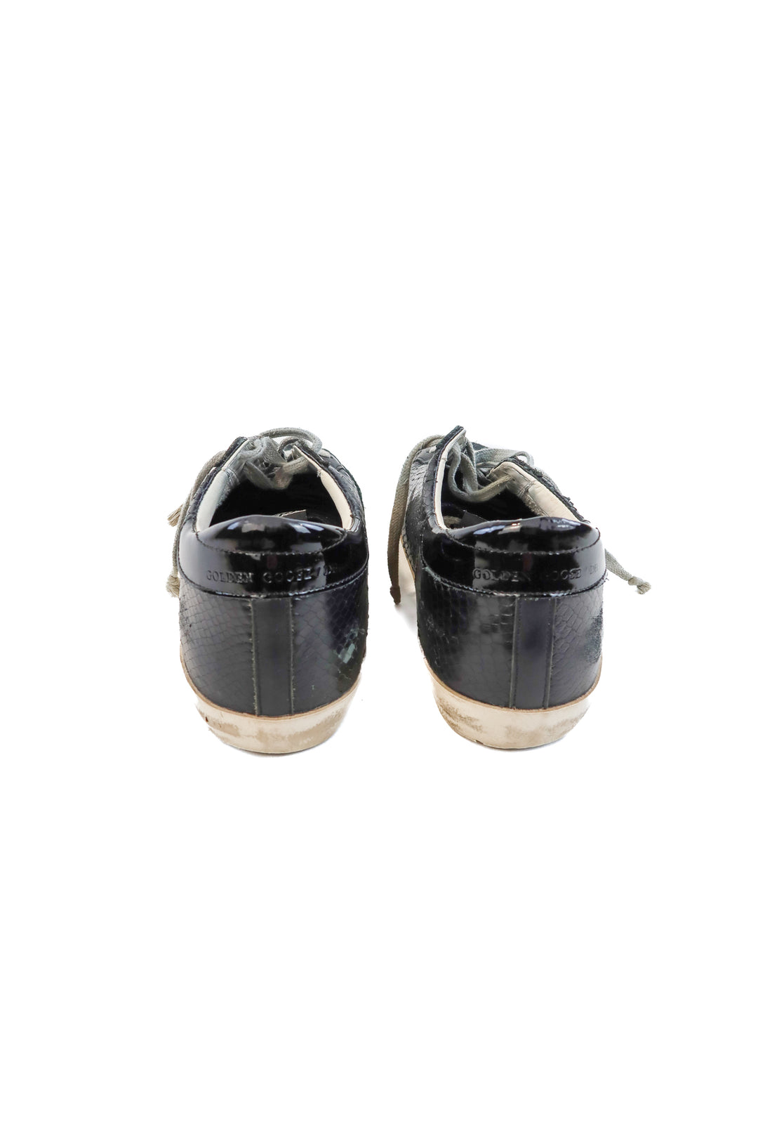 golden goose Superstar deluxe black snakeskin sneakers (40; retail $645)