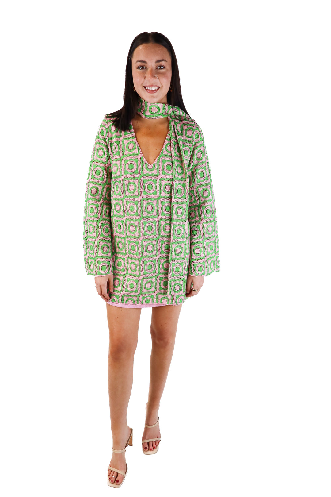 Show Me Your Mumu Floral Crochet Dress (M; retail $178)