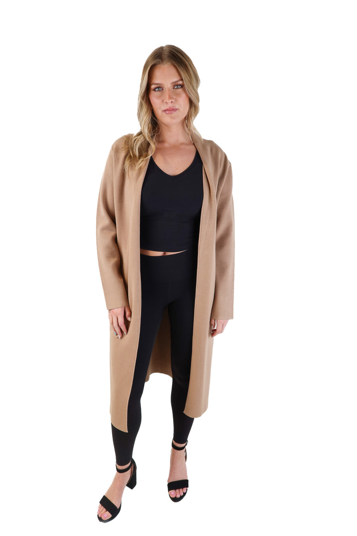 SOLD: Babaton camel long cardigan NWT (M; retails for $148)