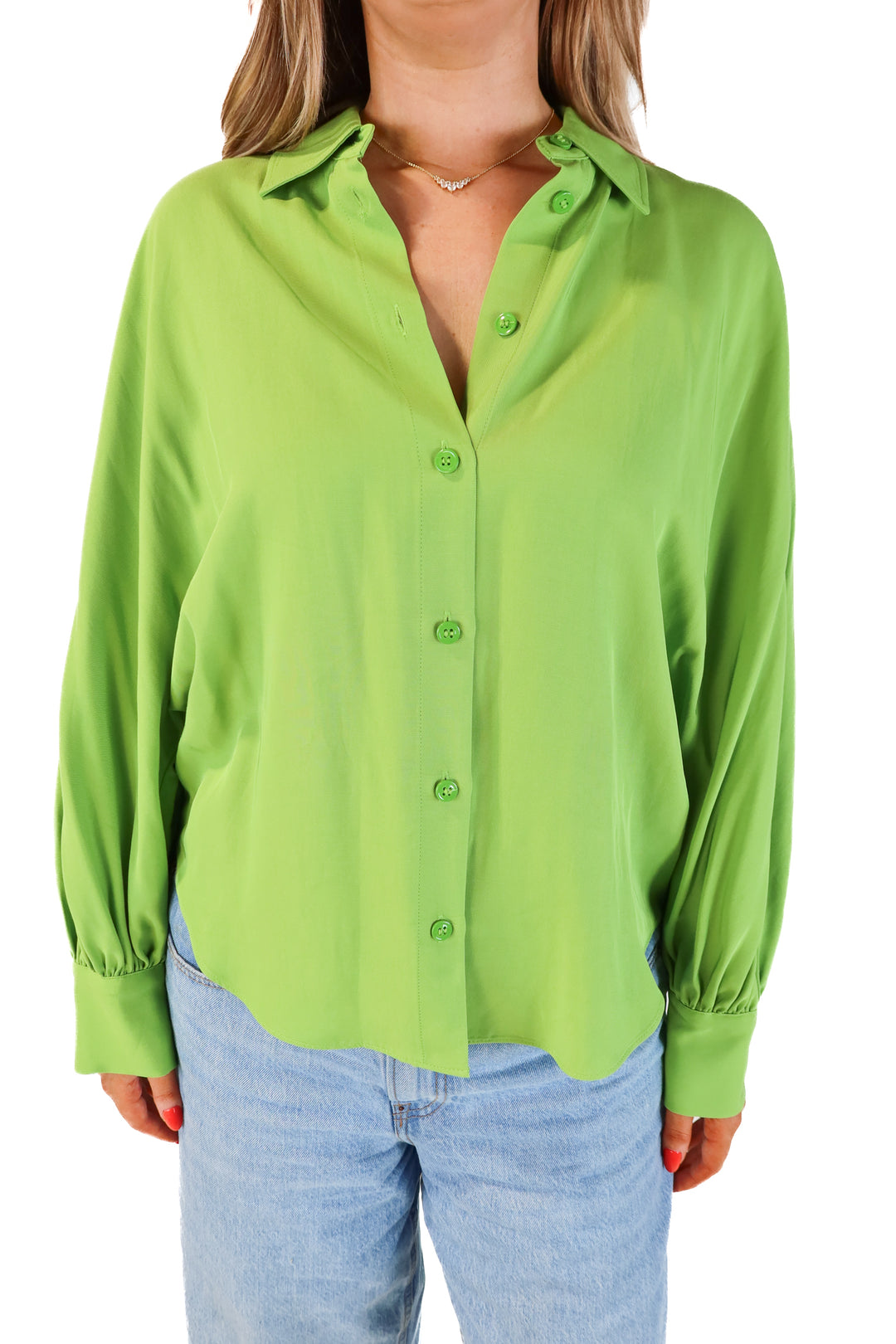 Zara Chartreuse Blouse NWT (S)