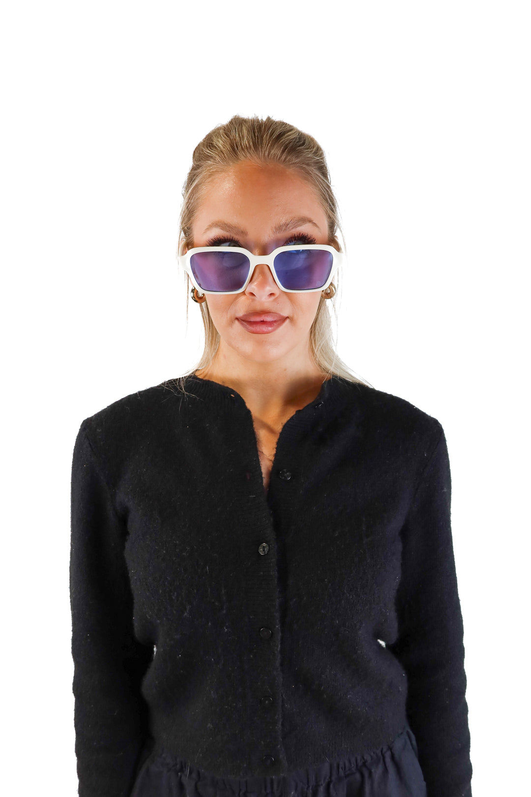 Szade sunglasses with blue lens (retails for $80)