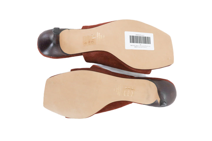 anthropologie dark brown suede heels (40; retail $168)